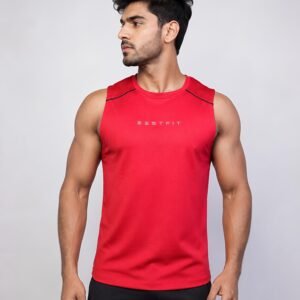 Red Men’s Sleeveless Sports T-Shirt