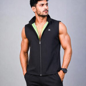 Black Men’s Sleeveless Sports Jacket