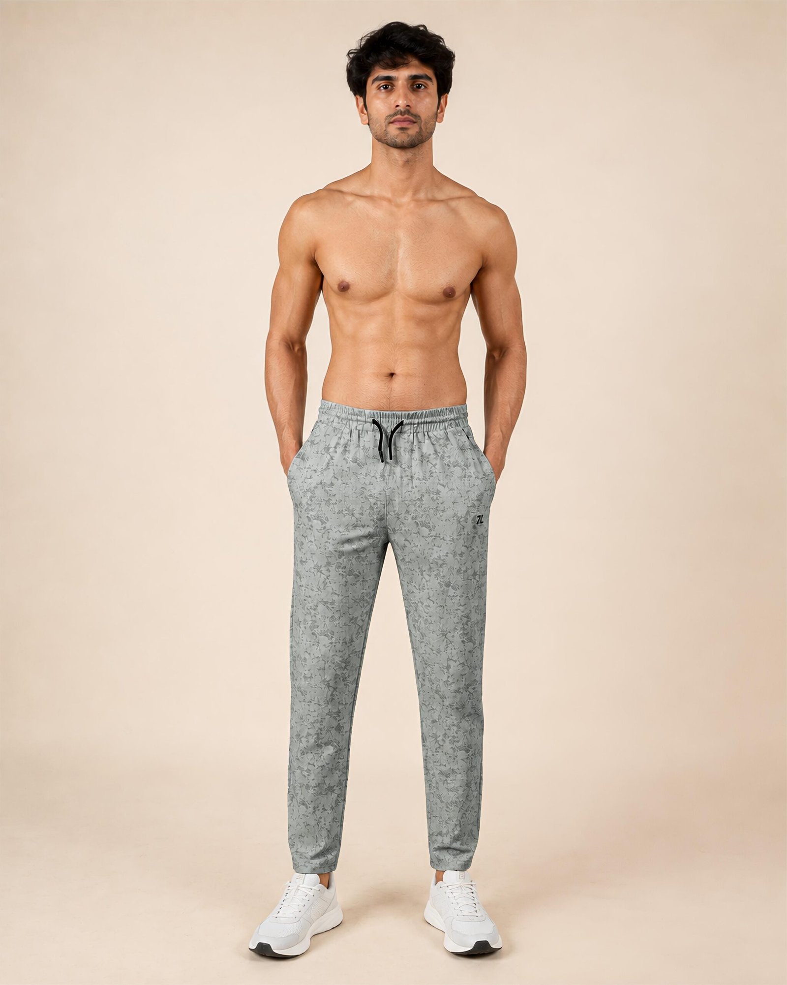Men’s Nylon Terry Printed Track Pants