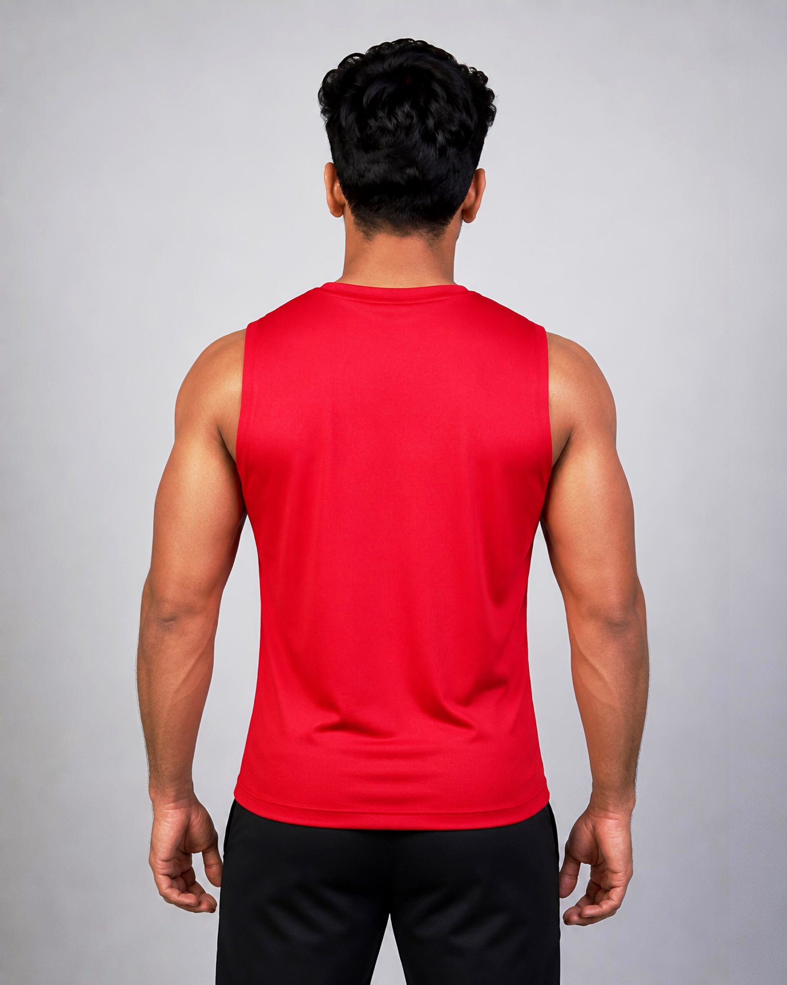 Red Men’s Sleeveless Sports T-Shirt - Image 3