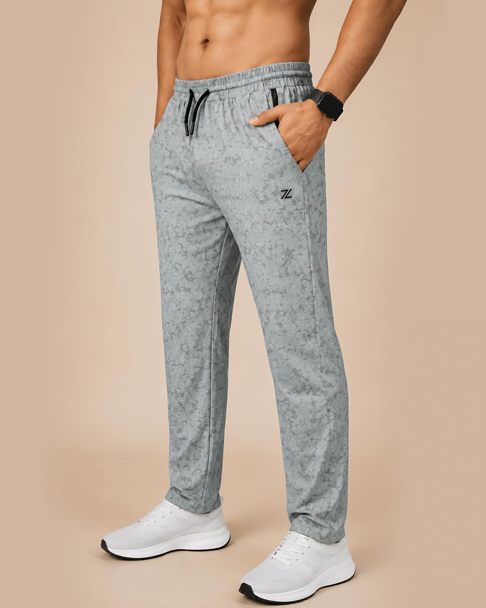 Men’s Nylon Terry Printed Track Pants - Image 2